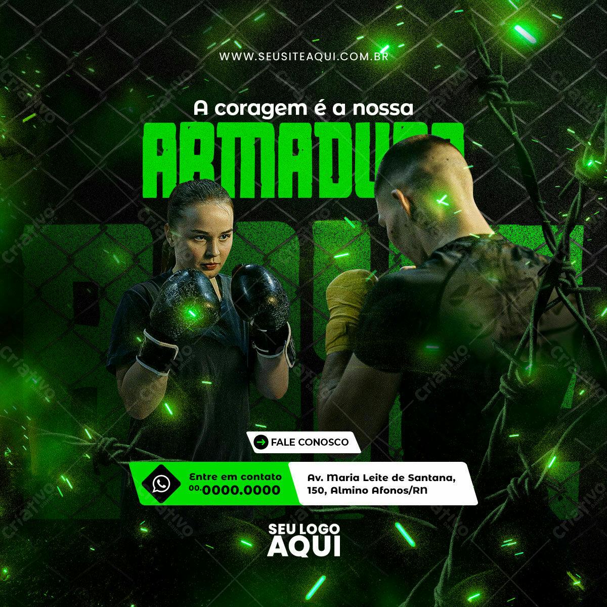 Post para Academia de Boxe PSD Editável