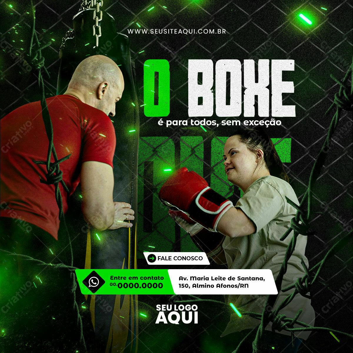 Flyer para Academia de Boxe Inclusivo PSD Editável