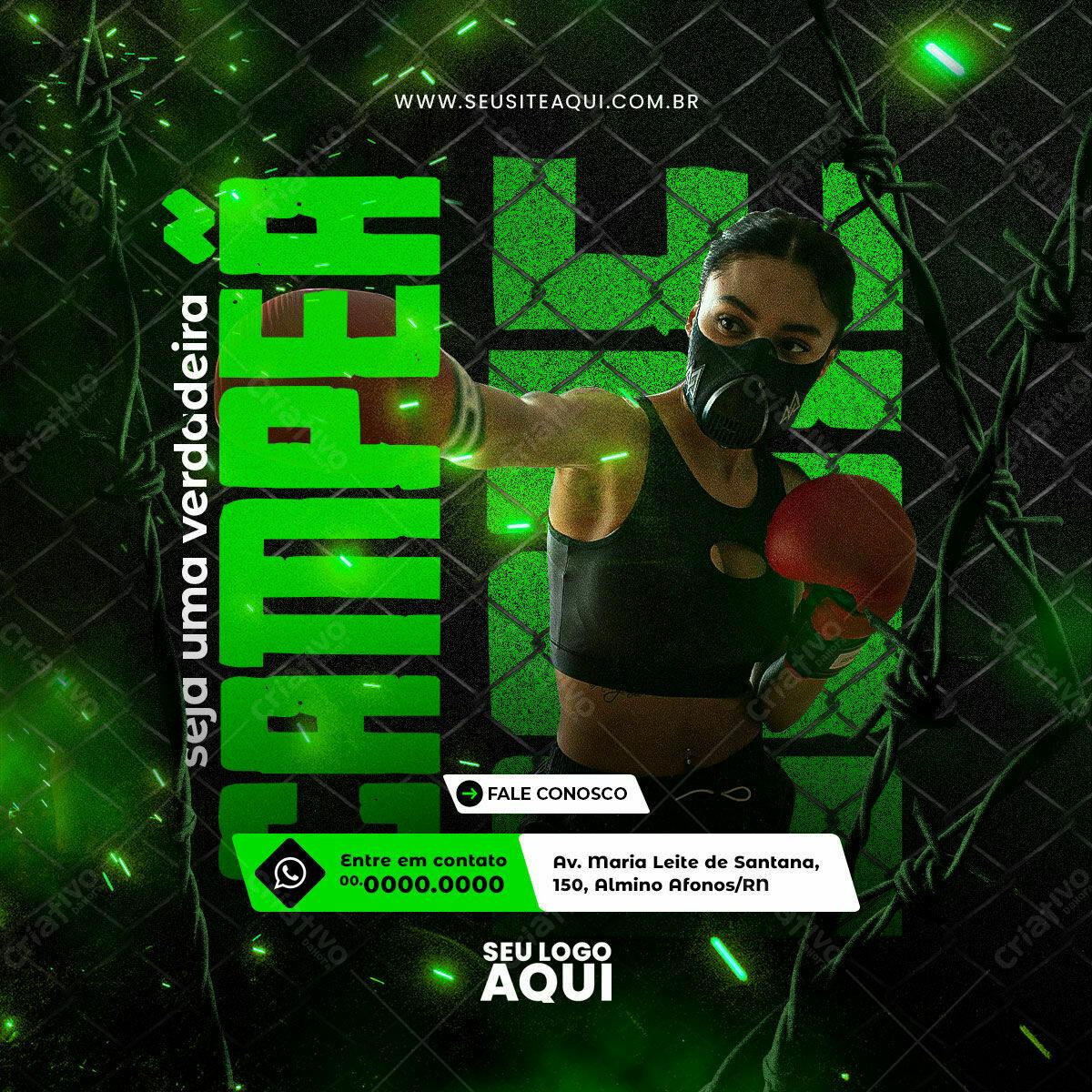 Flyer para Academia de Boxe PSD Editável