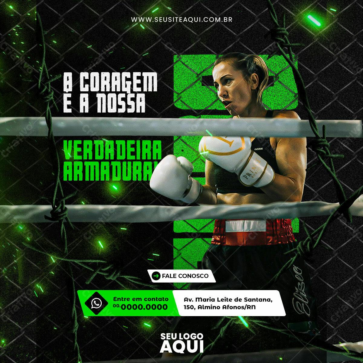 Flyer Boxe Feminino PSD Editável