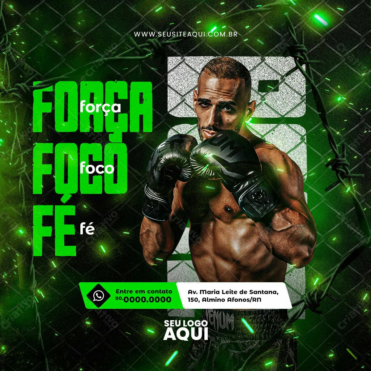 Post para Academia Boxe e MMA PSD Editável