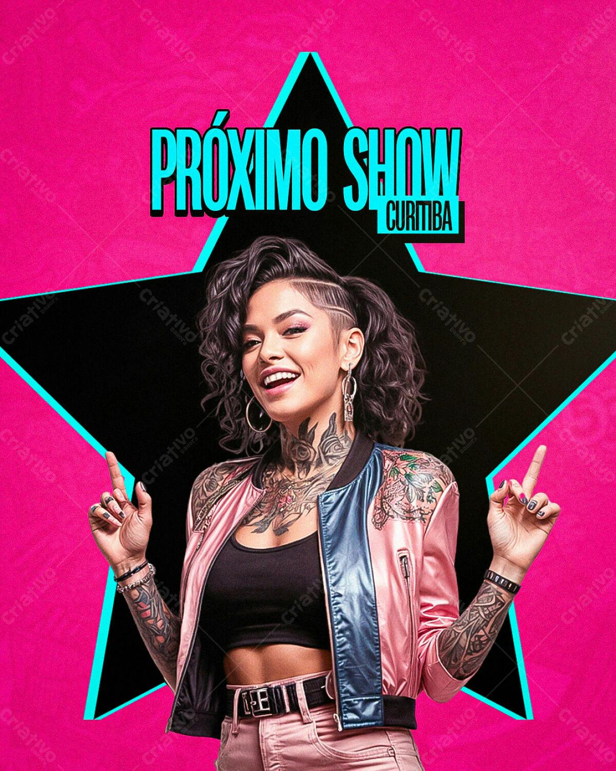 Flyer para Show em Curitiba PSD Editável