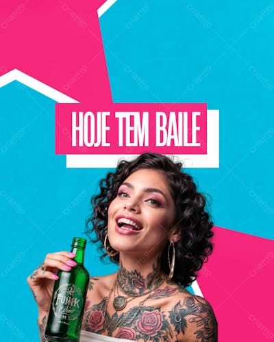 Flyer Evento Hoje Tem Baile Psd Editável