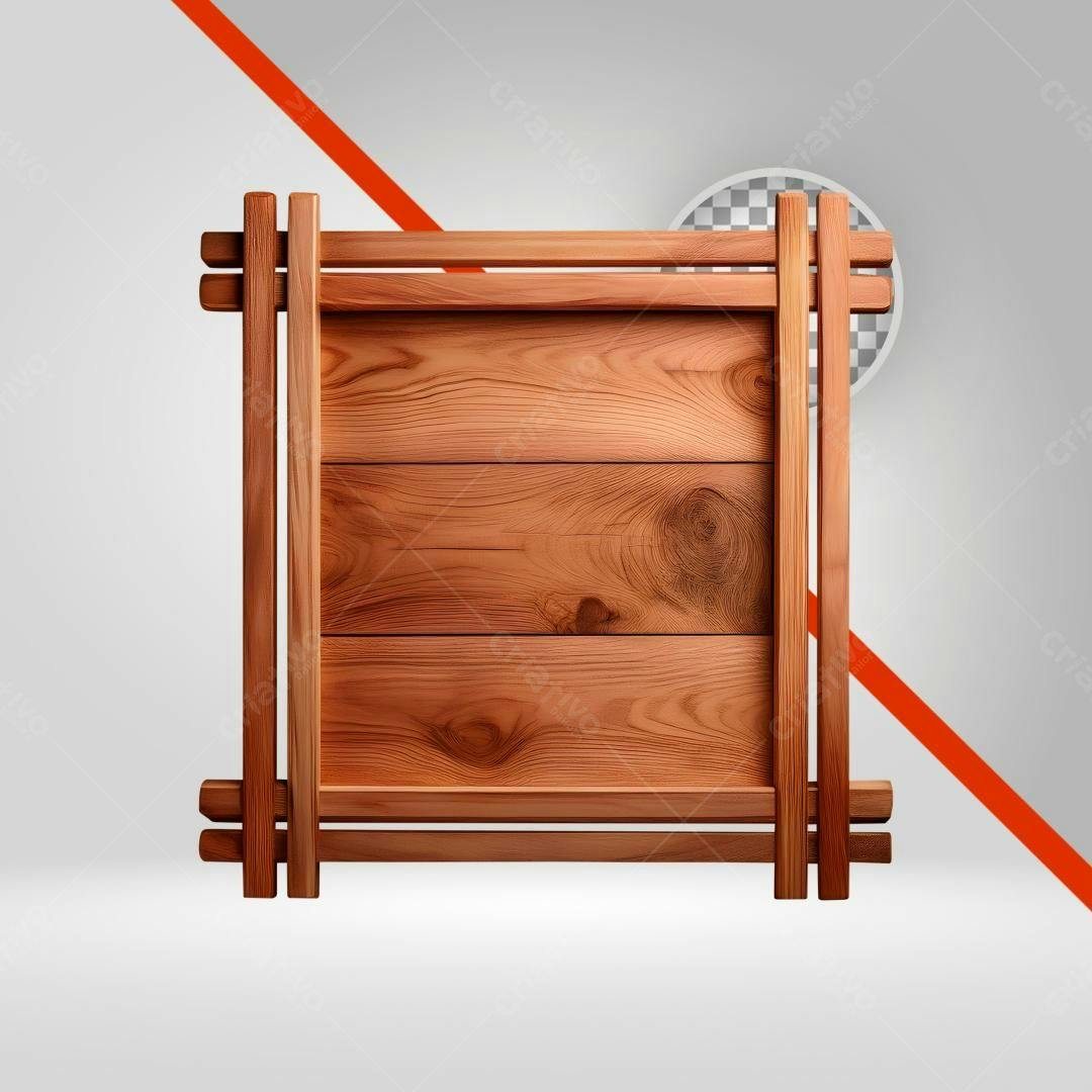 Quadro de madeira PNG com fundo transparente