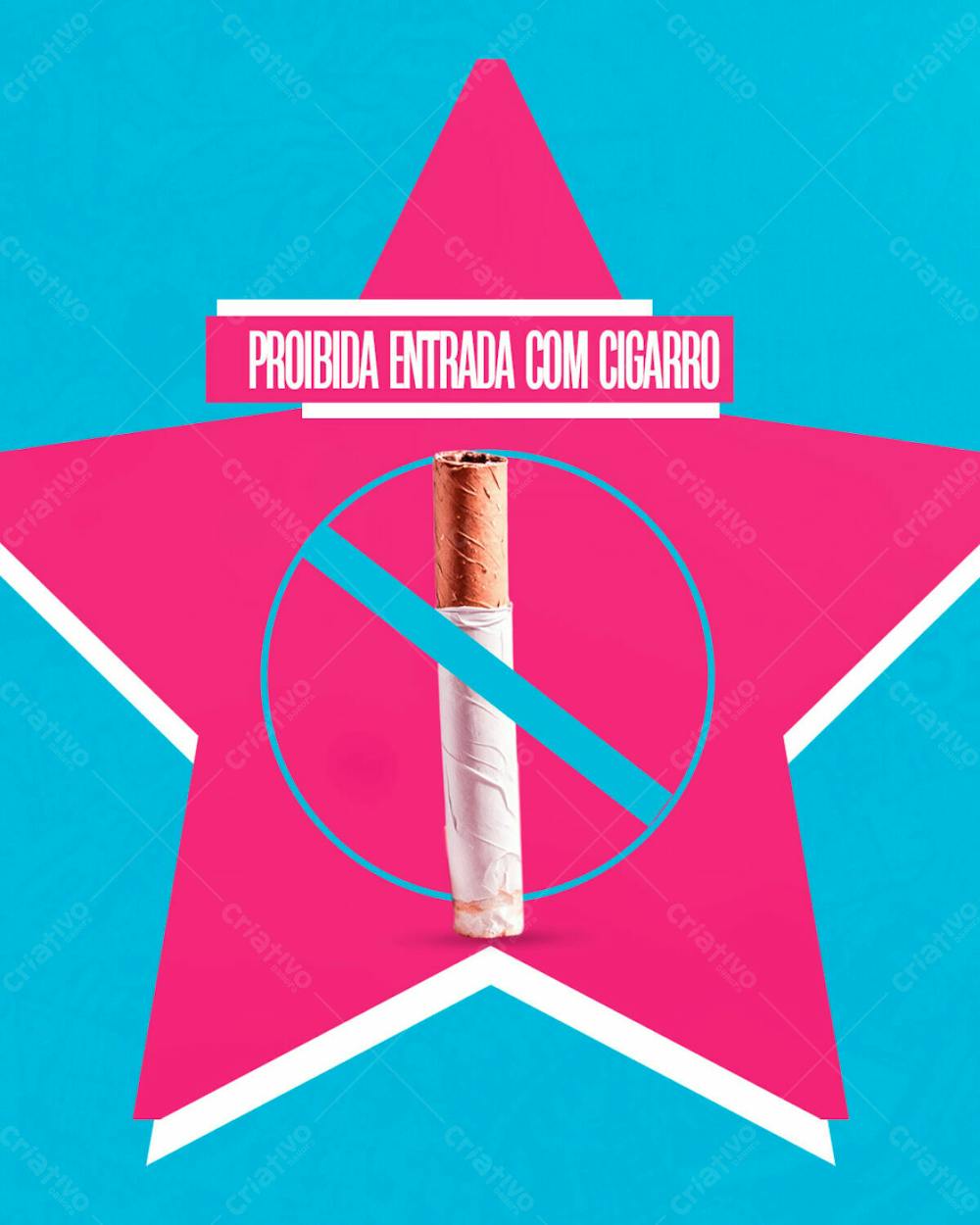 Flyer Evento Proibida Entrada Com Cigarro Psd Editável