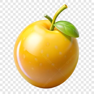 Maracujá Amarelo Elemento 3D Para Composição PNG IA