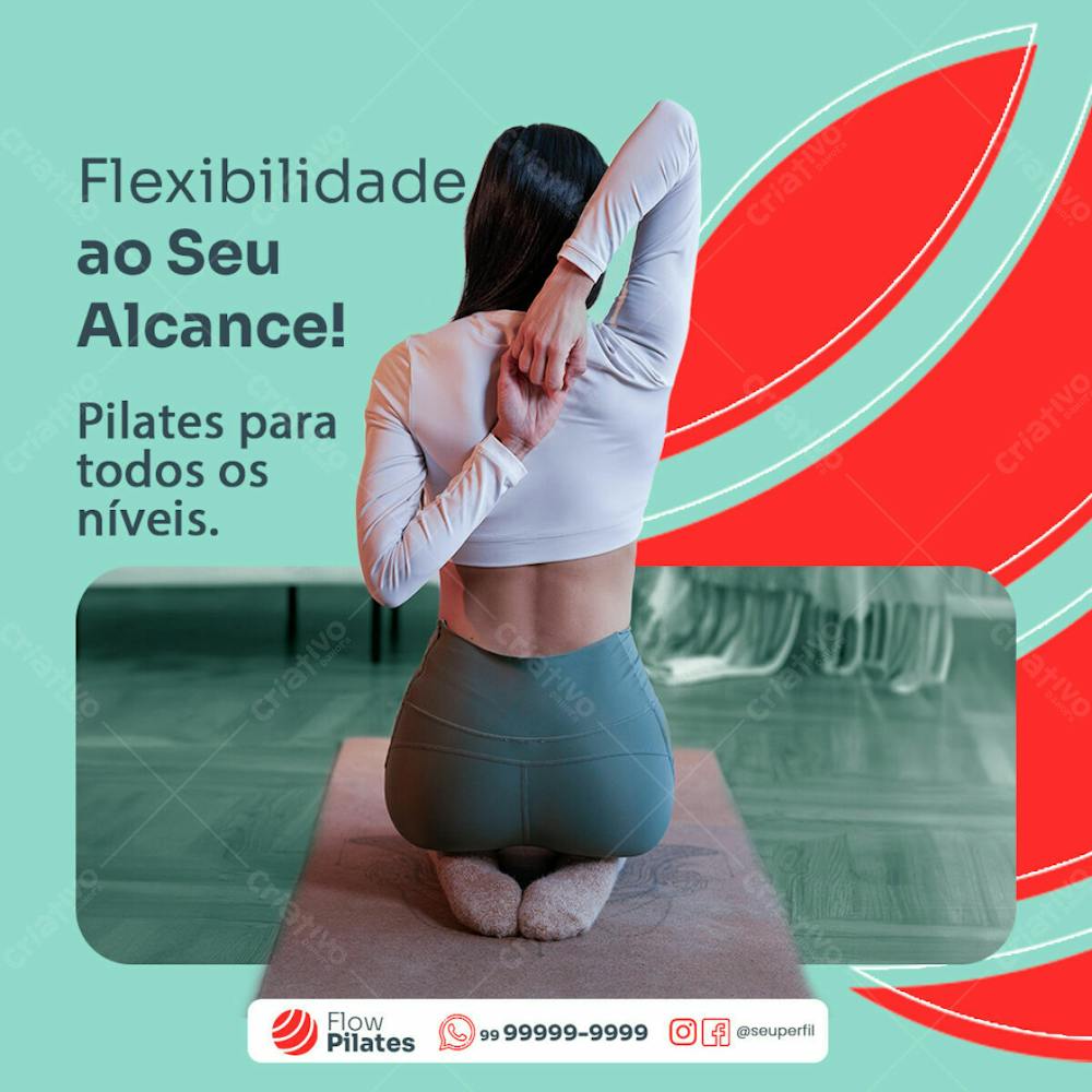 Flyer Pilates Flexibilidade Ao Seu Alcance!