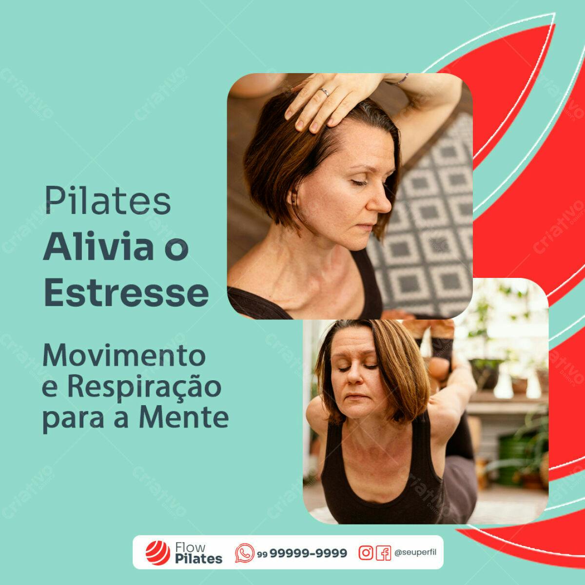 Post para Instagram Pilates PSD Editável