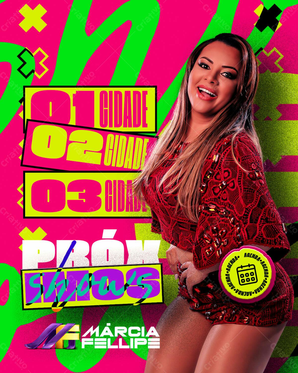 Flyer para Show de Marcia Fellipe PSD Editável