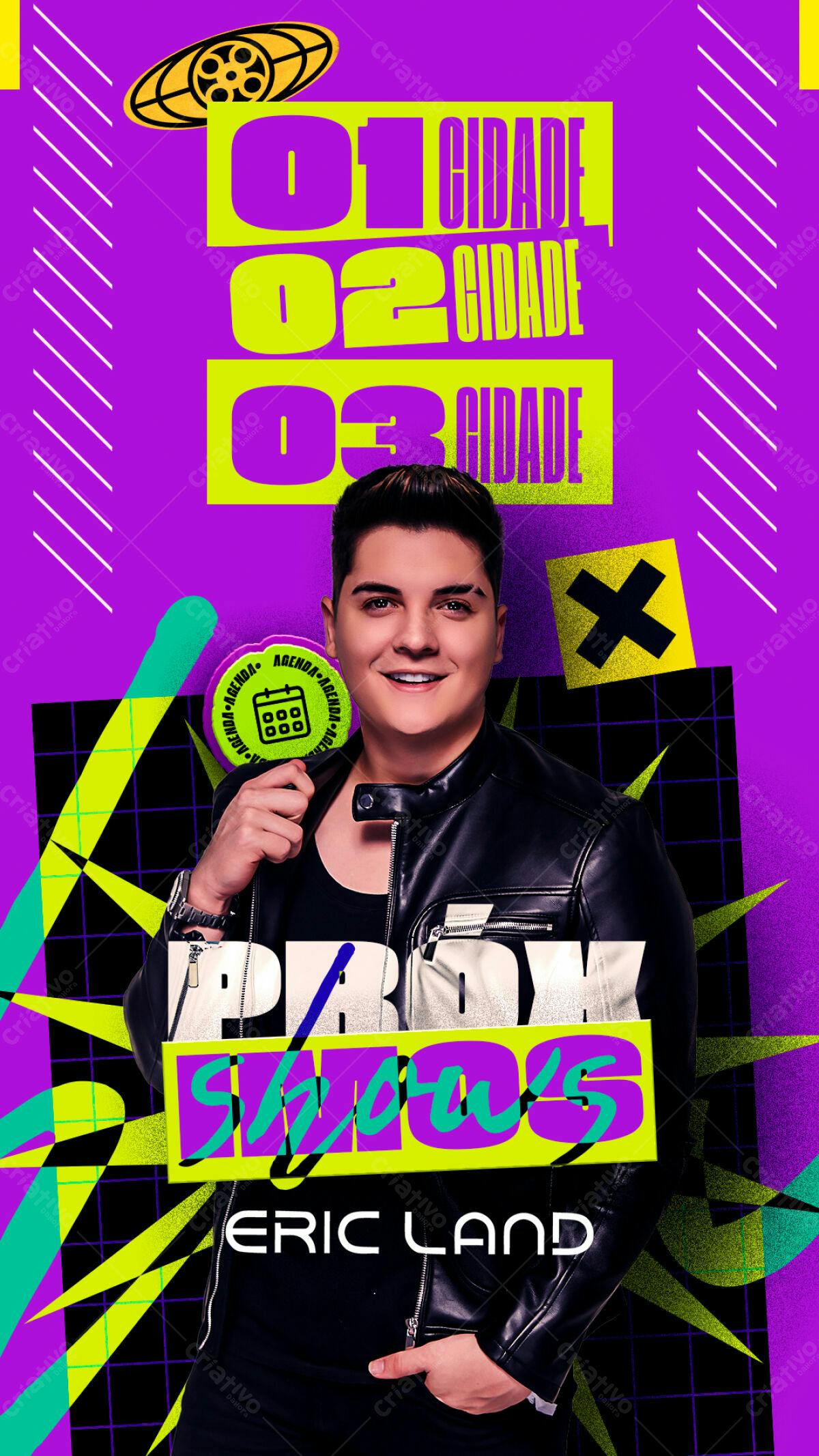 Flyer para Shows Eric Land PSD Editável