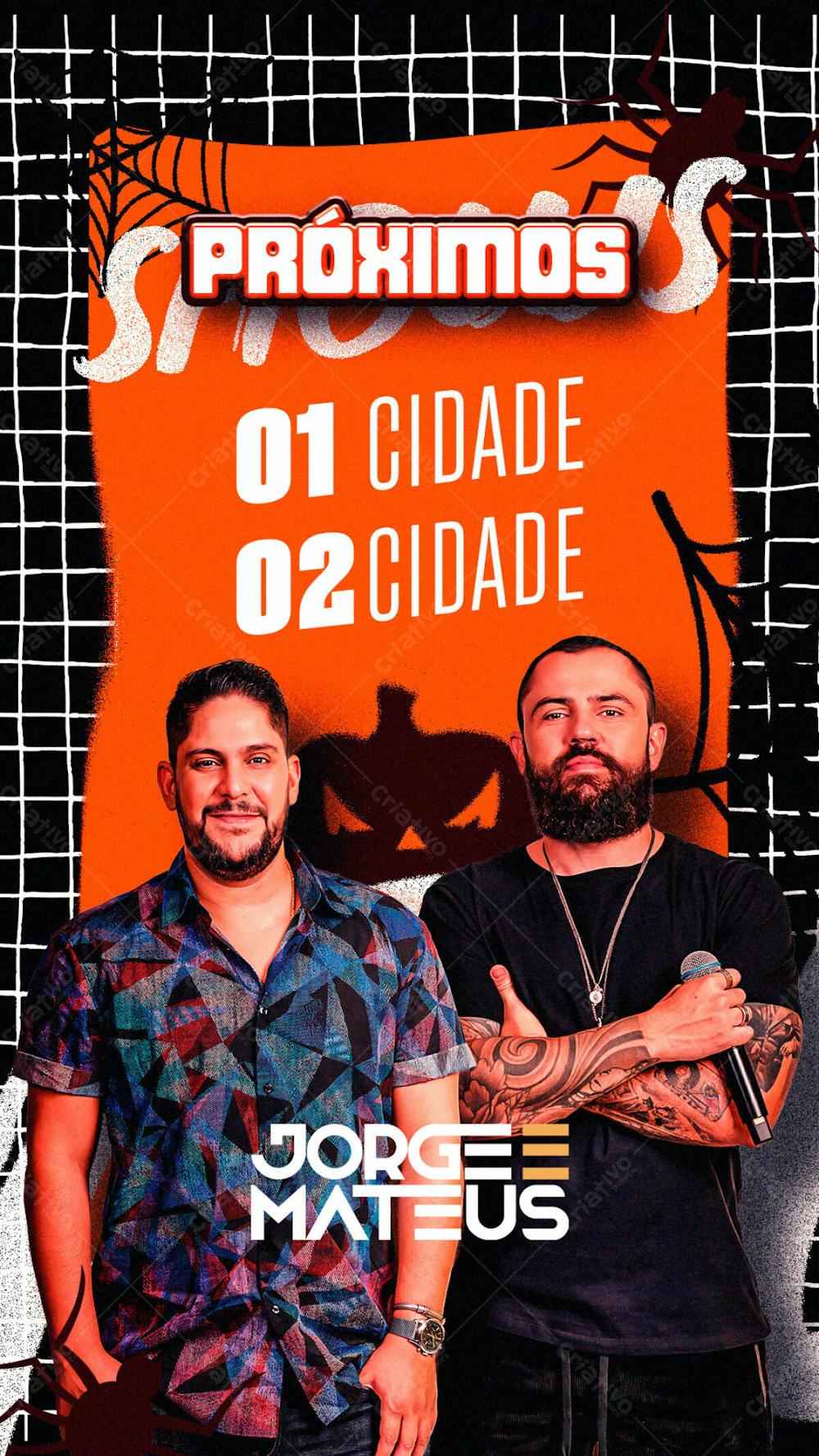 Agenda De Shows Artista Sertanejo Jorge E Mateus Stories Psd Editável