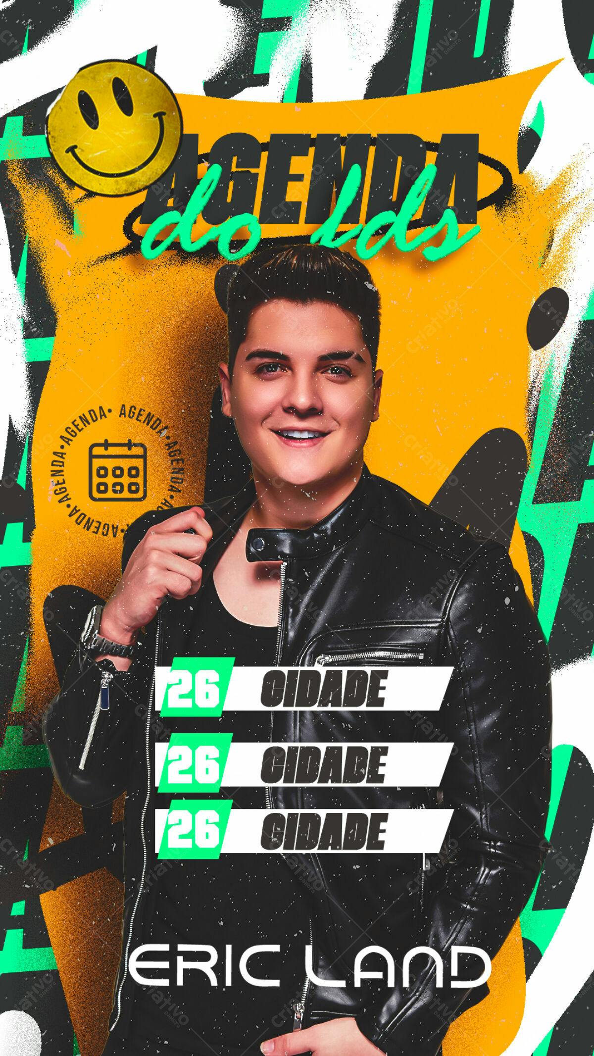 Flyer para Show Eric Land PSD Editável