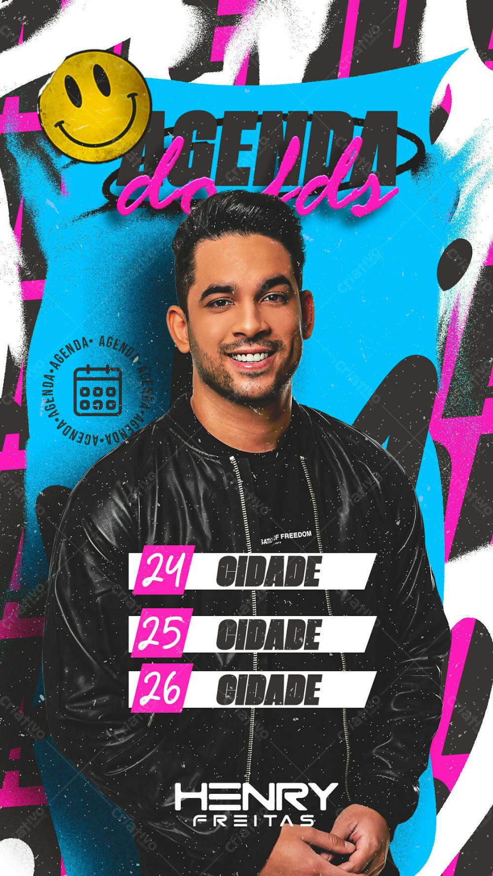 Agenda De Shows Artista Henry Freitas Stories Psd Editável