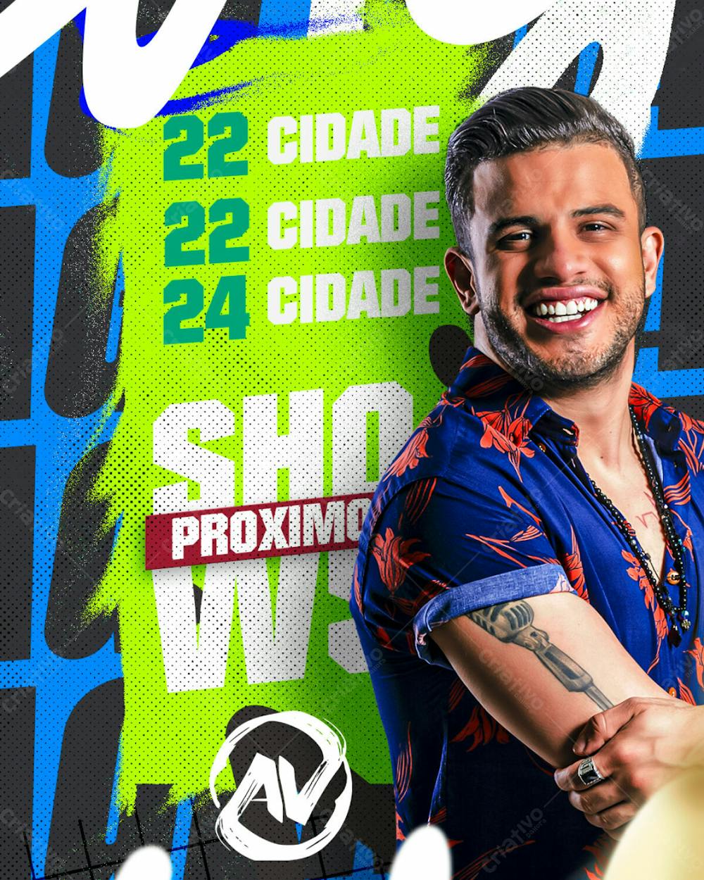 Agenda De Shows Artista Avine Vinny Feed Psd Editável