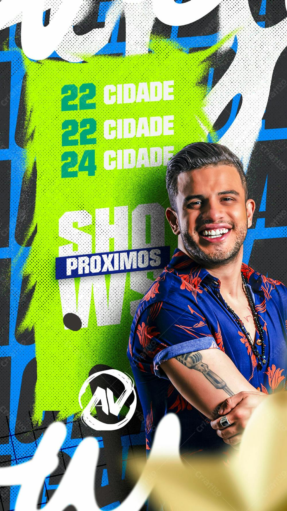 Agenda De Shows Artista Avine Vinny Stories Psd Editável