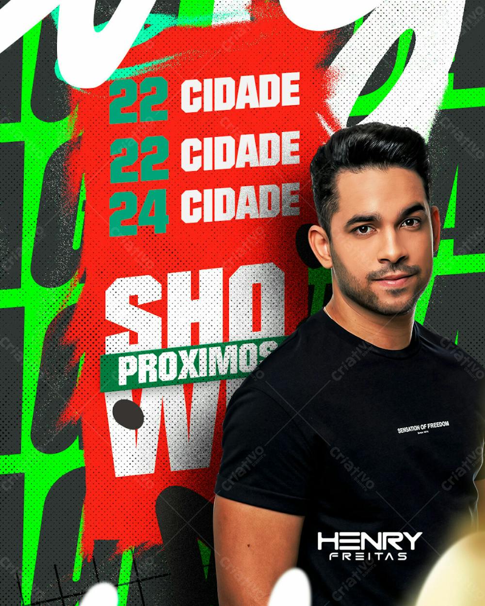 Agenda De Shows Artista Henry Freitas Stories Psd Editável