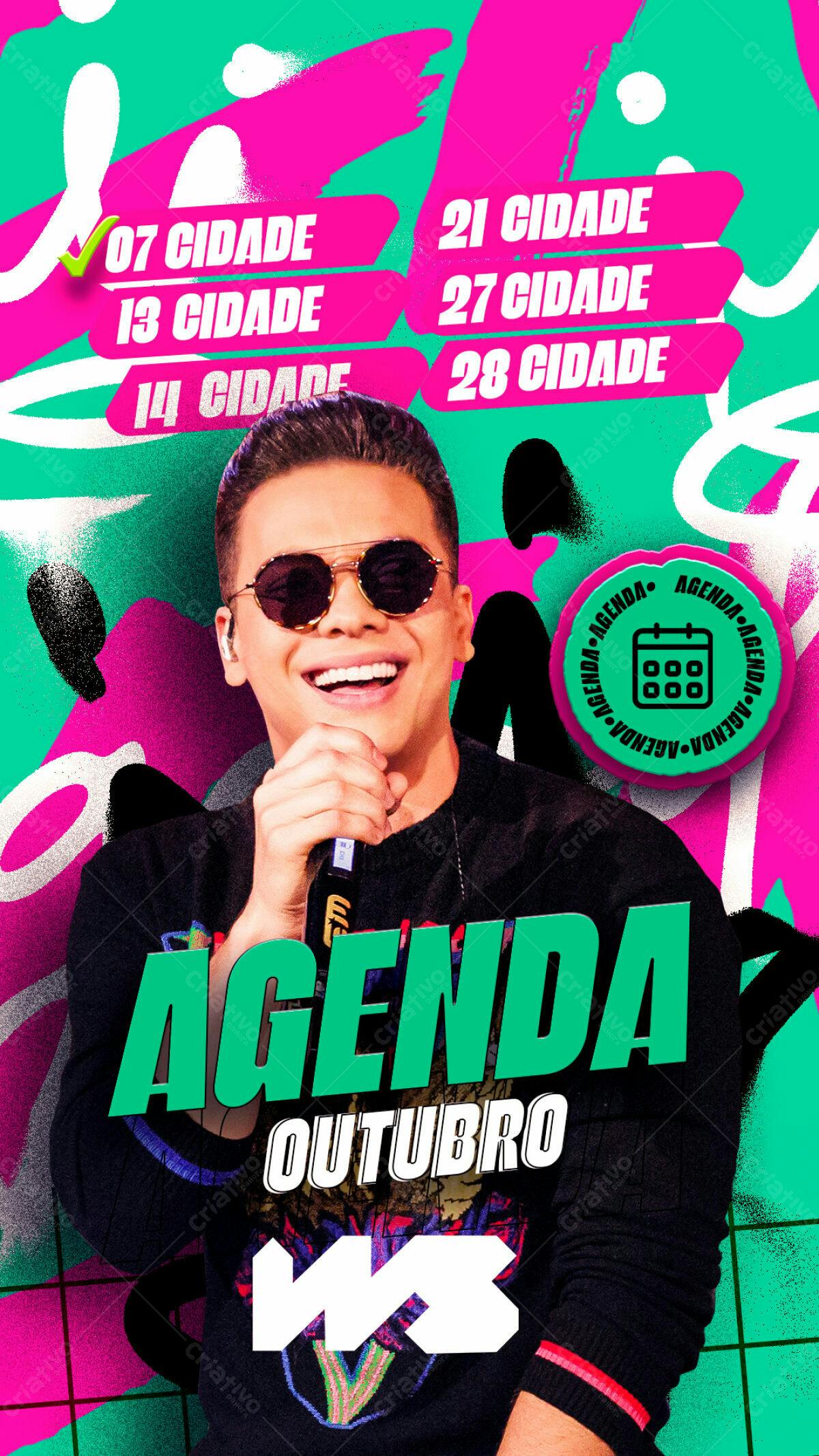 Flyer Agenda Outubro PSD Editável