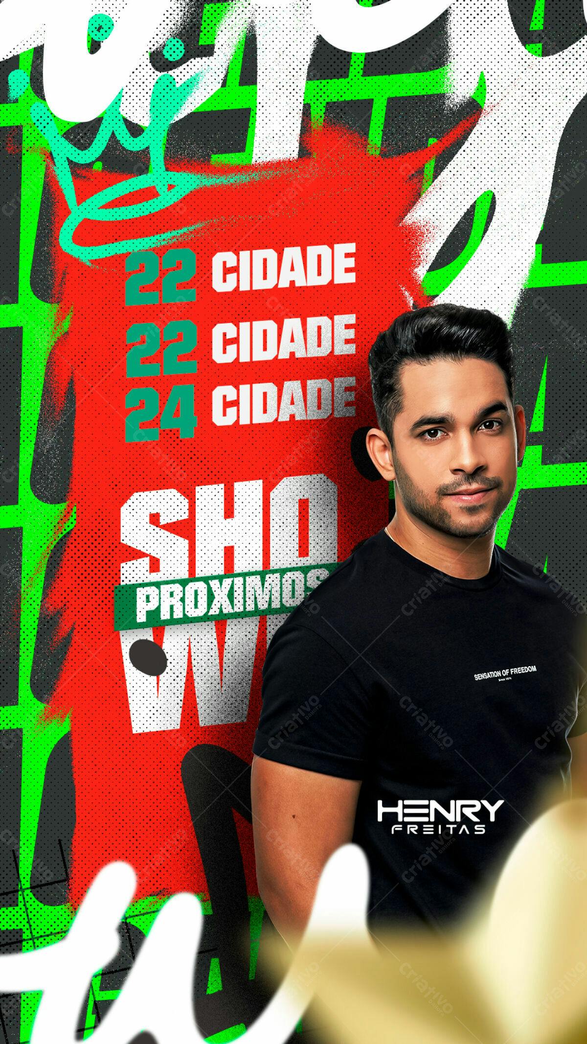 Flyer Show Henry Freitas PSD Editável