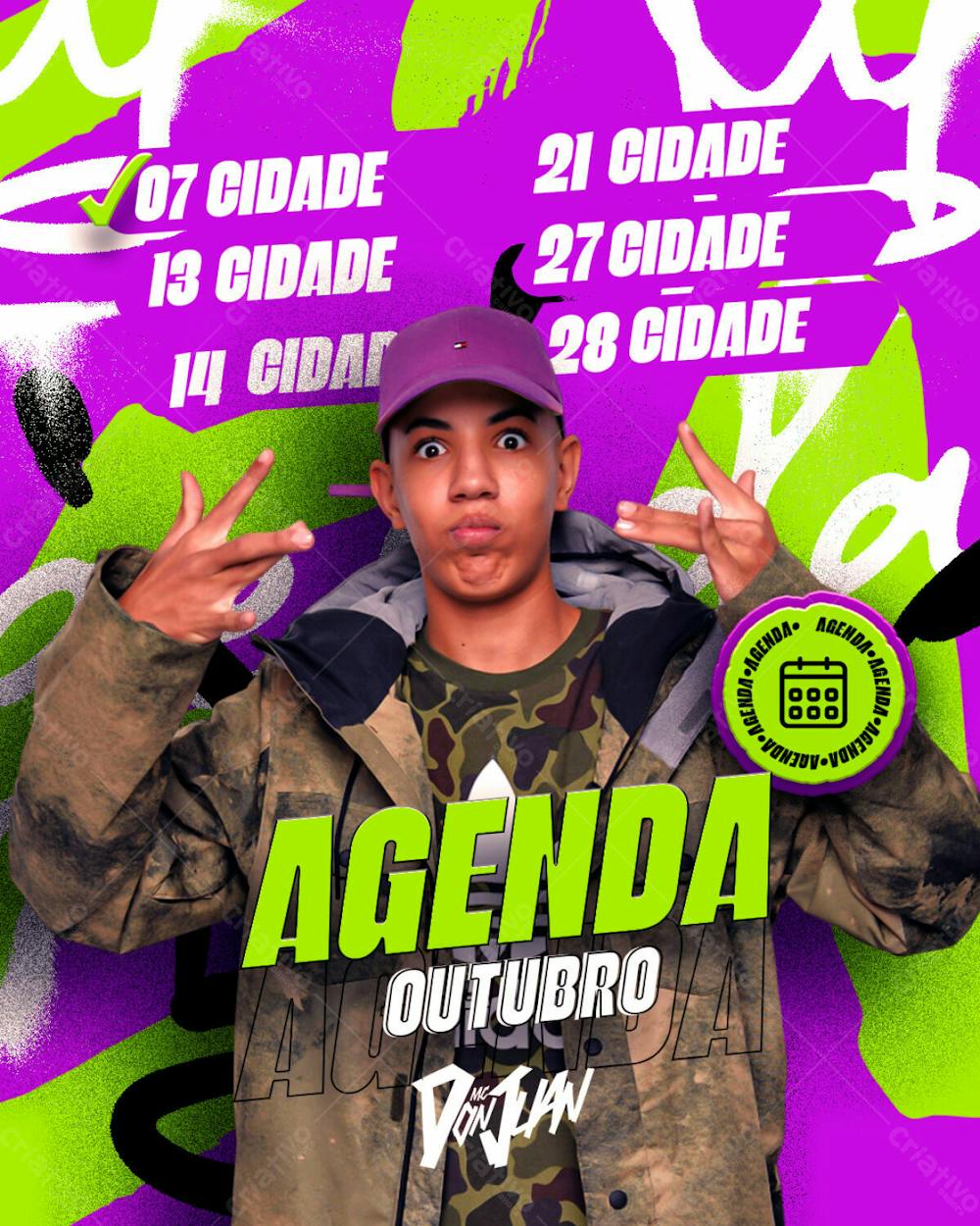 Agenda De Shows Artista Mc Don Juan Feed Psd Editável