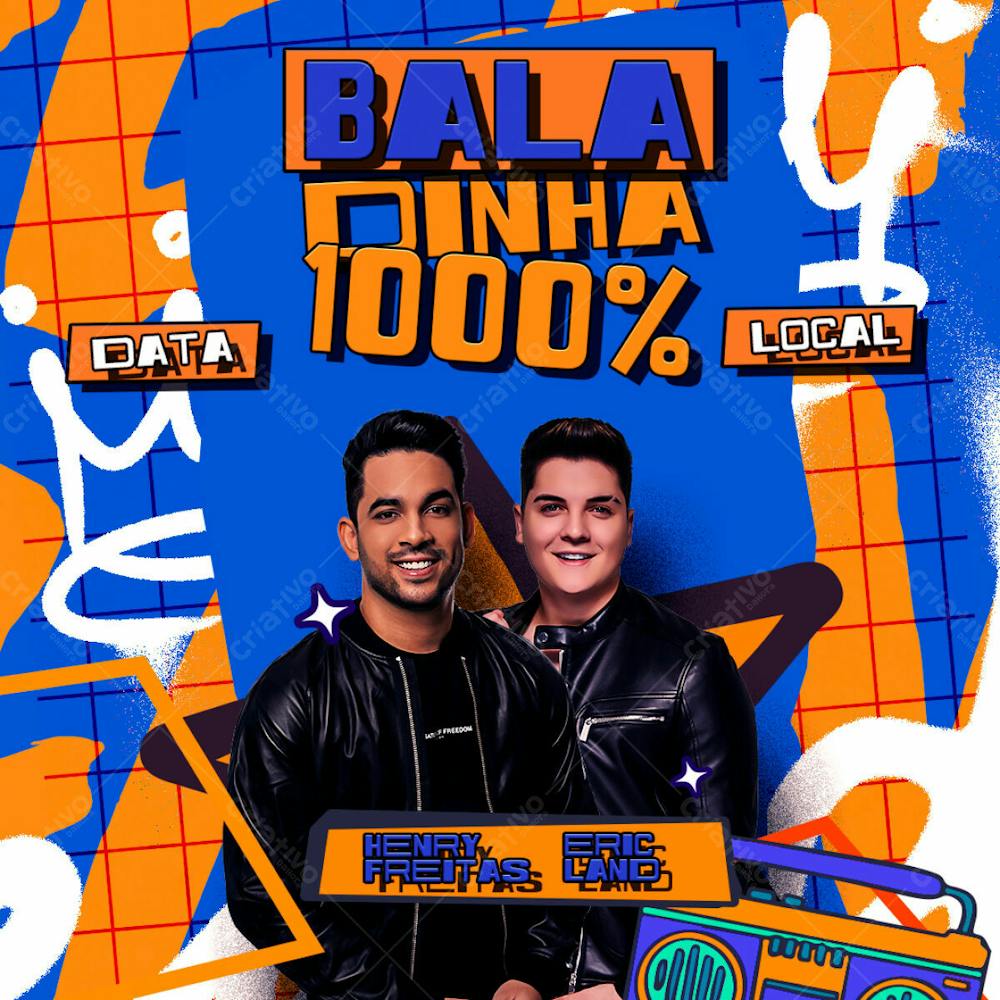 Flyer Evento Baladinha 1000% Feed Psd Editável