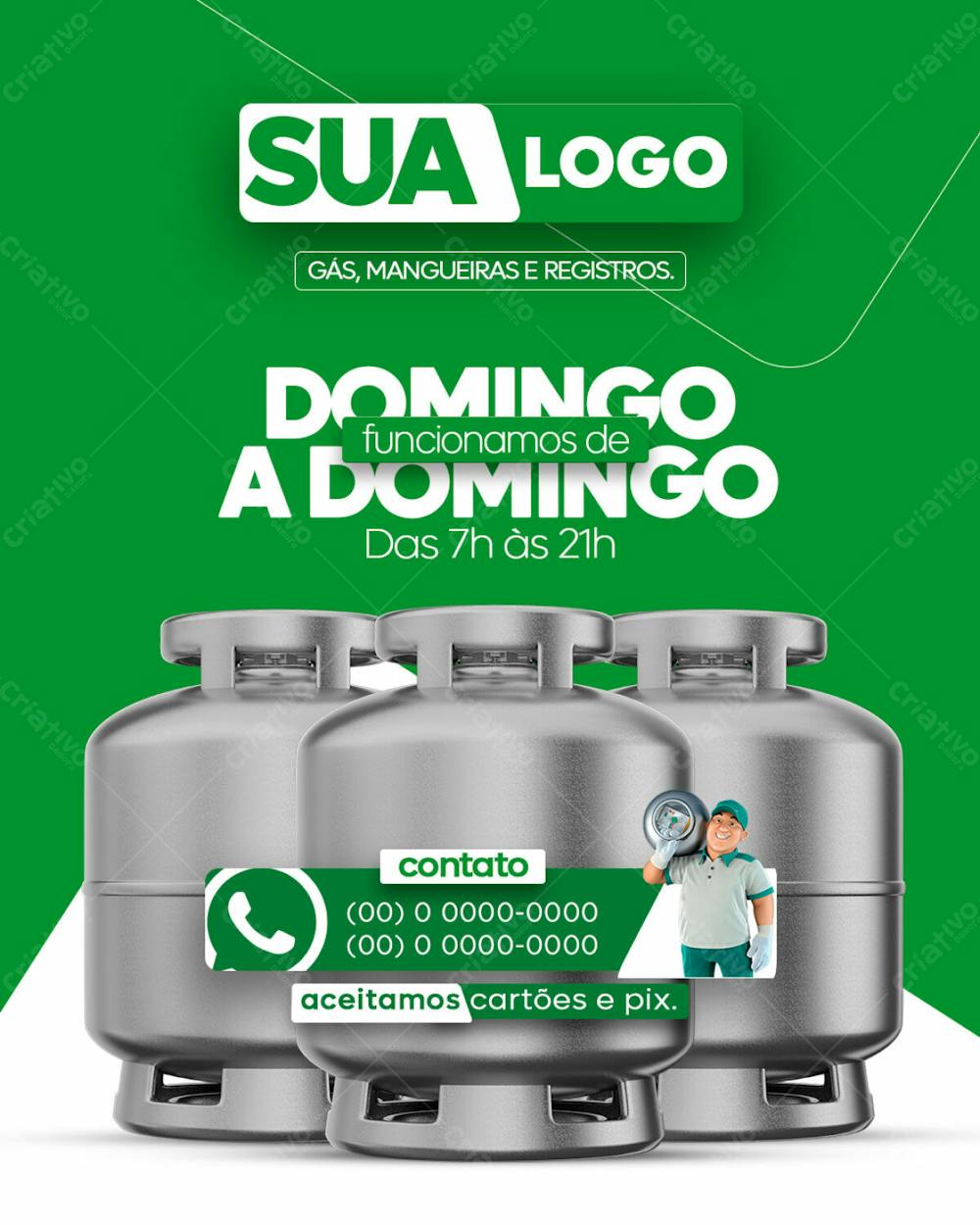 Flyer Social Media Para Distribuidora De Botijão De Gás Feed Psd Editável