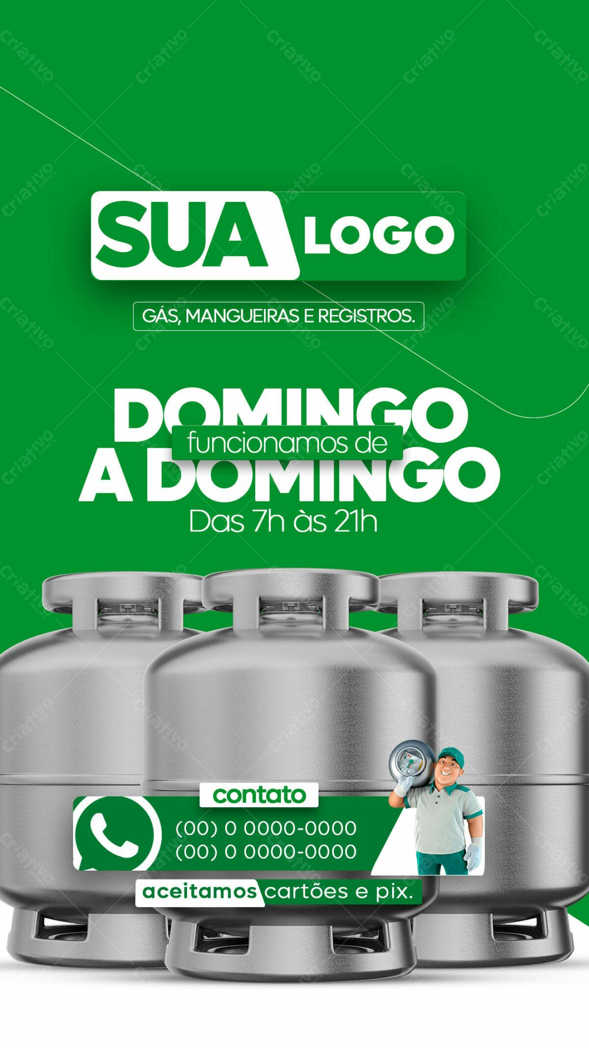 Flyer para Gás, Mangueiras e Registros PSD Editável
