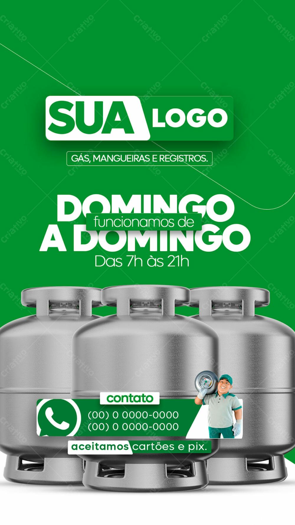 Flyer Social Media Para Distribuidora De Botijão De Gás Story Psd Editável