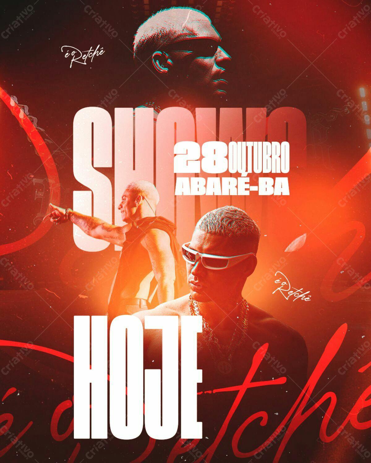 Flyer Show Jão 28 Outubro ABARÉ-BA PSD Editável