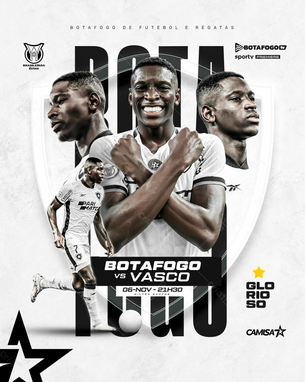 Flyer Jogo Botafogo x Vasco PSD Editável