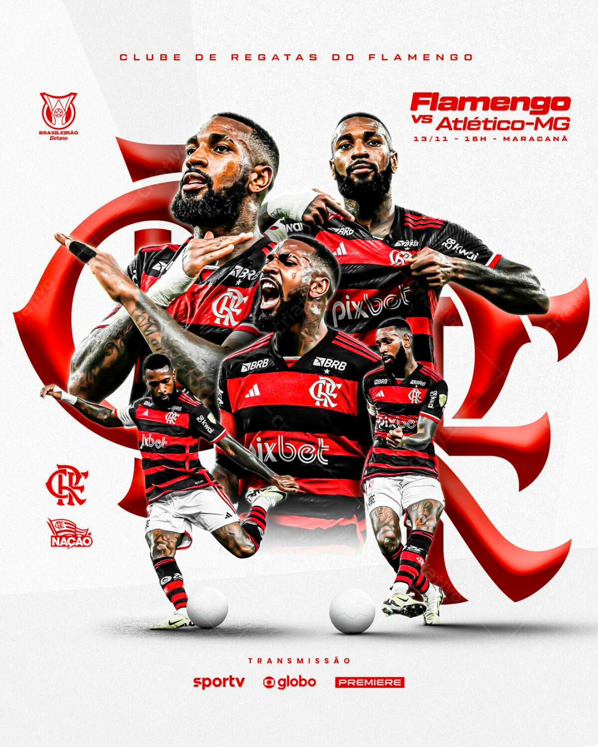 Flyer Flamengo x Atlético-MG PSD Editável