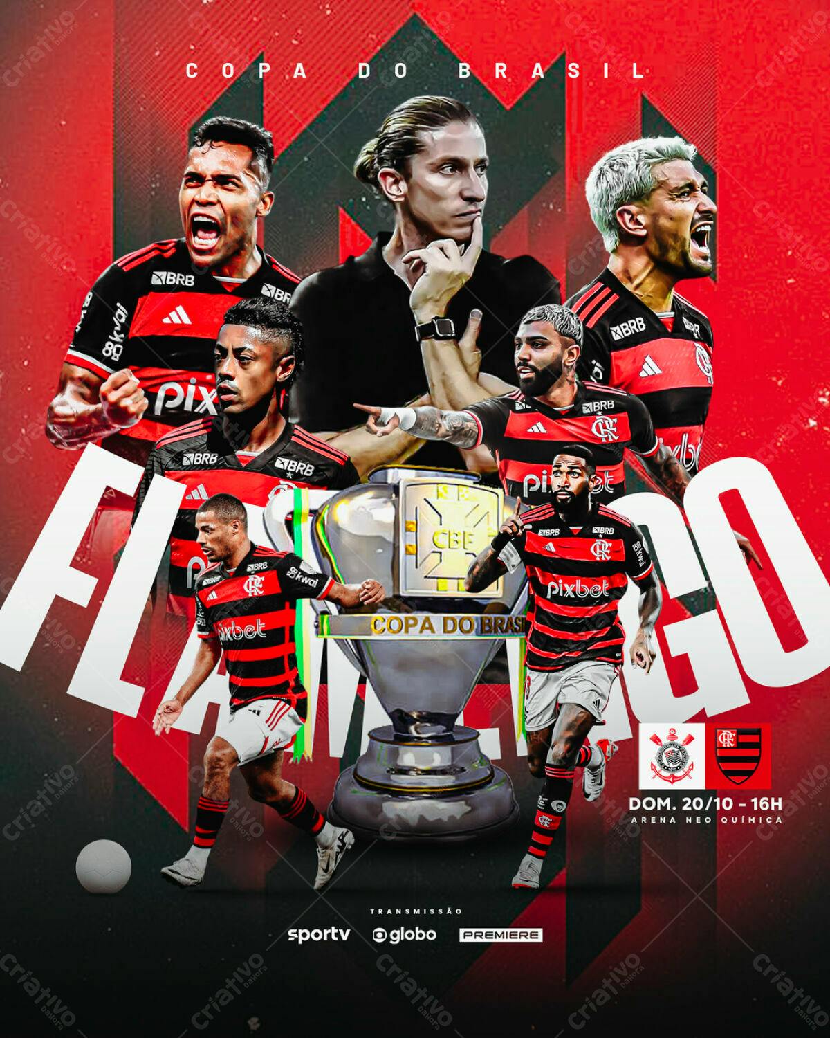 Flyer Flamengo x Copa do Brasil PSD Editável