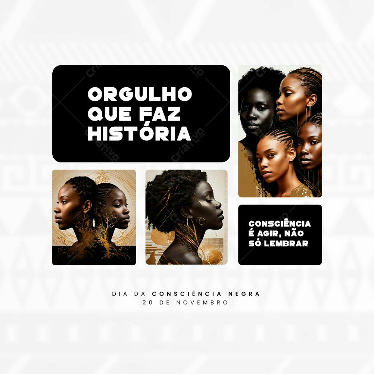 Post para o Dia da Consciência Negra PSD Editável