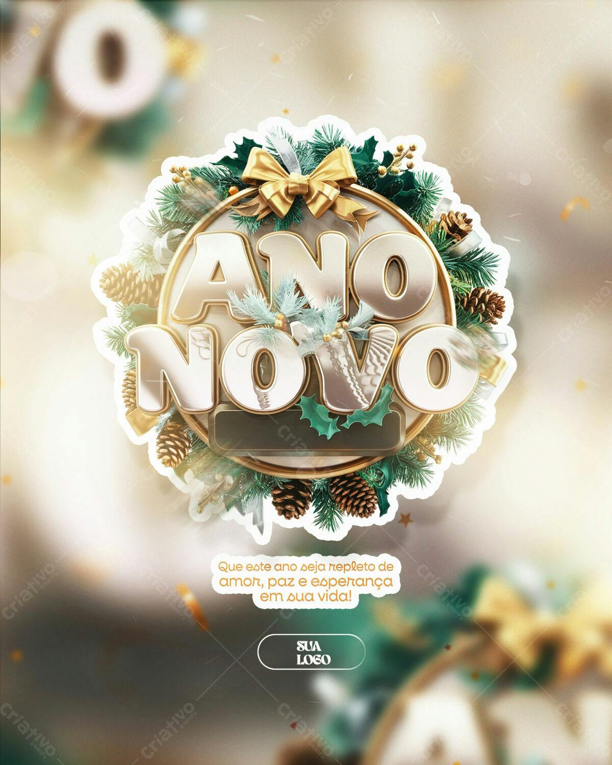 Arte para Ano Novo PSD Editável