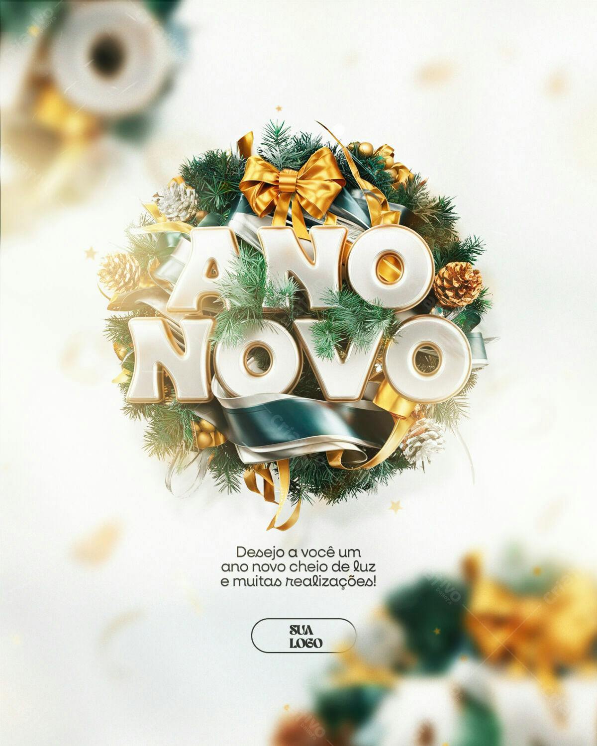 Flyer Feliz Ano Novo PSD Editável