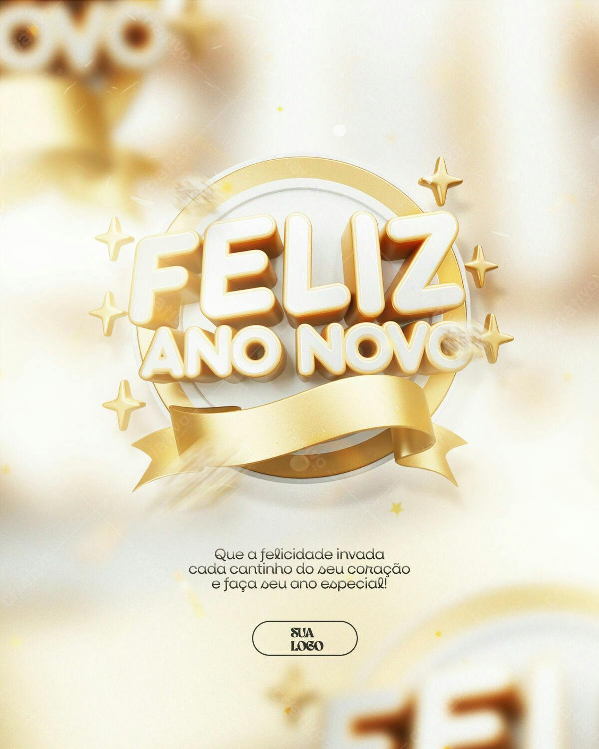 Flyer Feliz Ano Novo PSD Editável