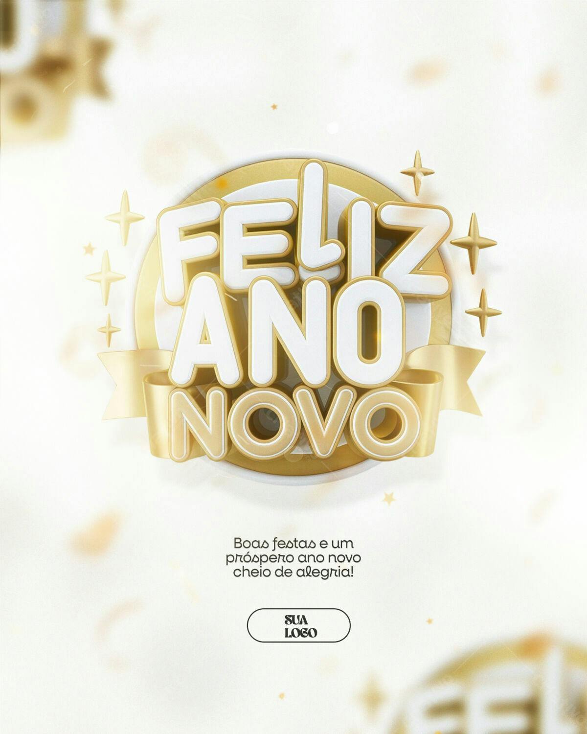 Flyer Feliz Ano Novo PSD Editável