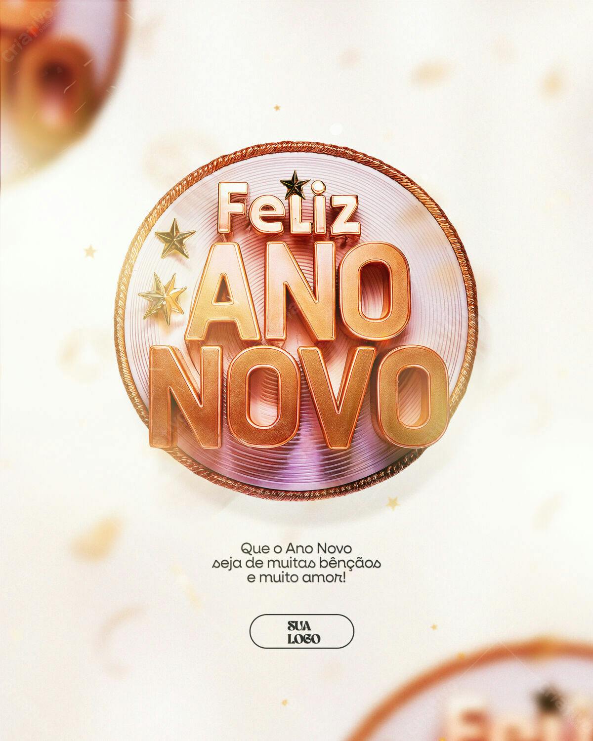 Flyer Feliz Ano Novo PSD Editável