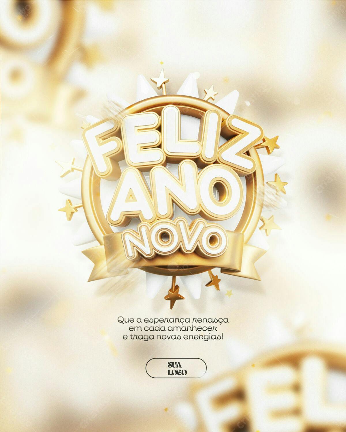 Flyer Feliz Ano Novo PSD Editável