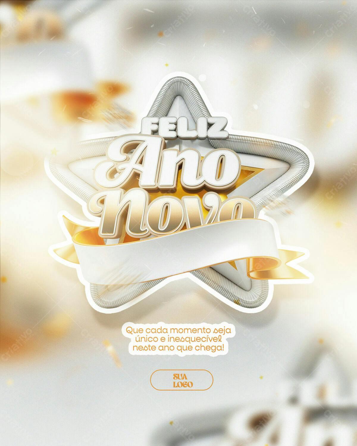 Flyer Feliz Ano Novo PSD Editável