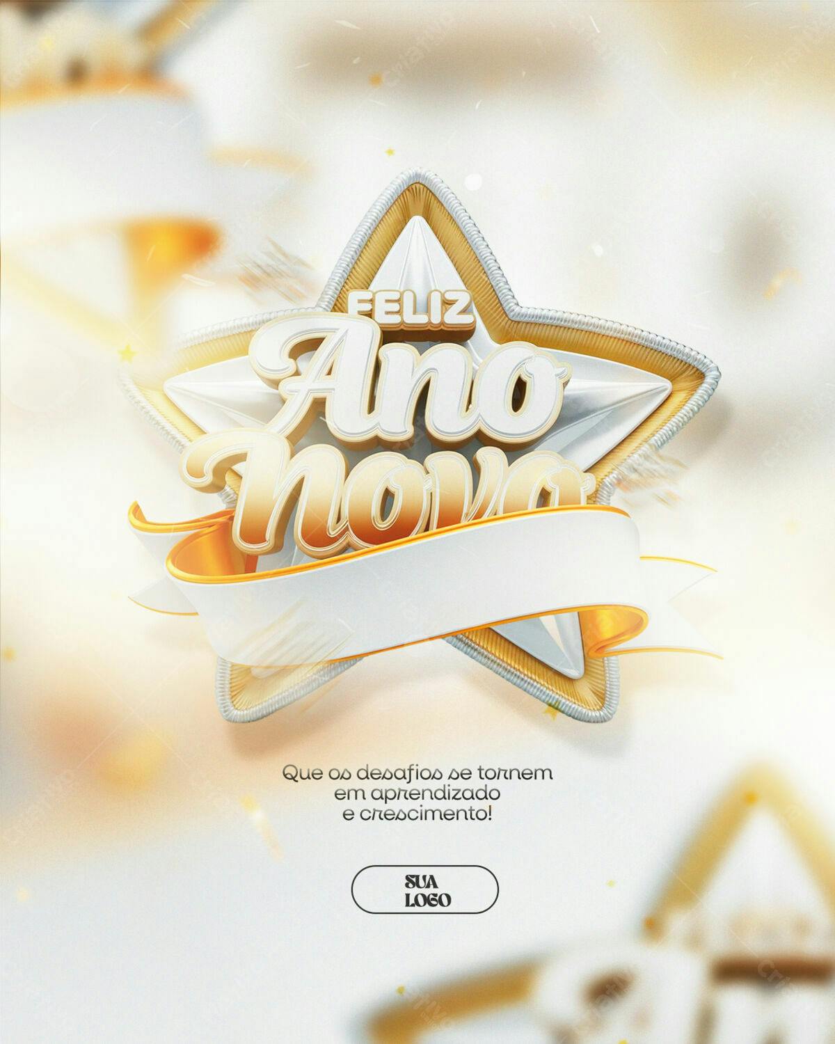 Flyer Feliz Ano Novo PSD Editável