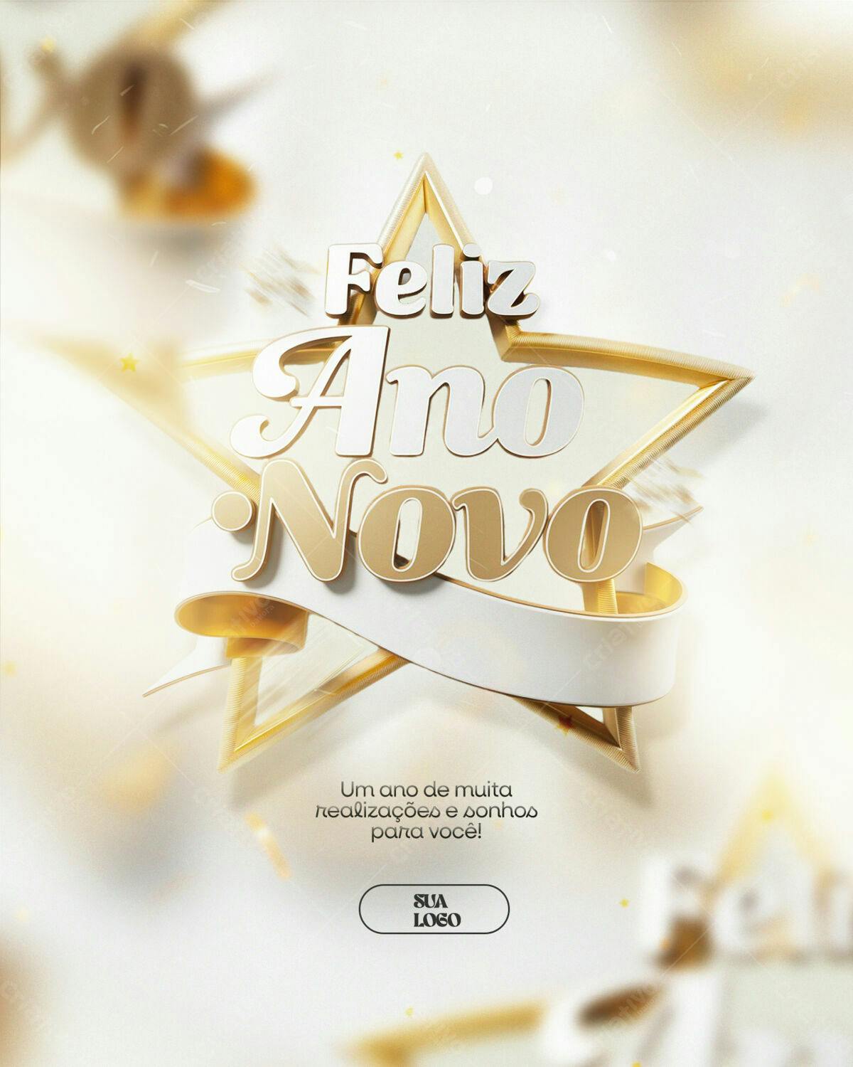 Flyer Feliz Ano Novo PSD Editável