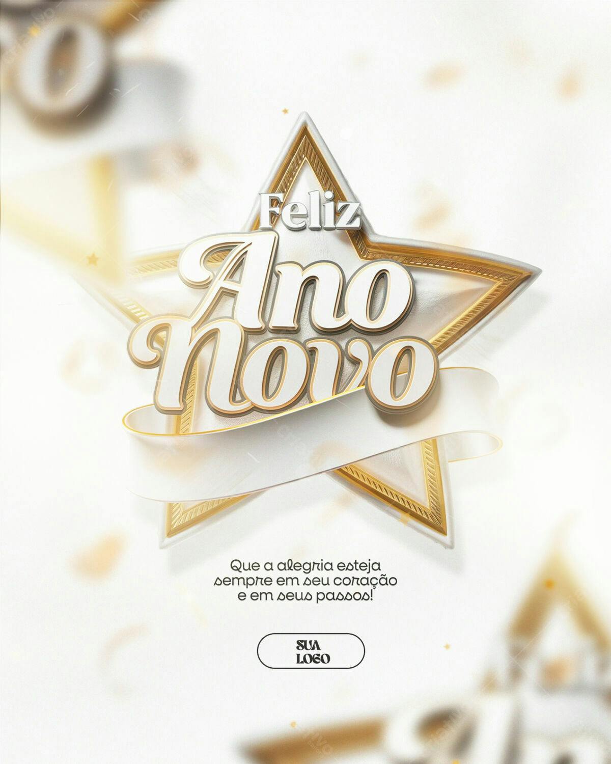 Flyer Feliz Ano Novo PSD Editável
