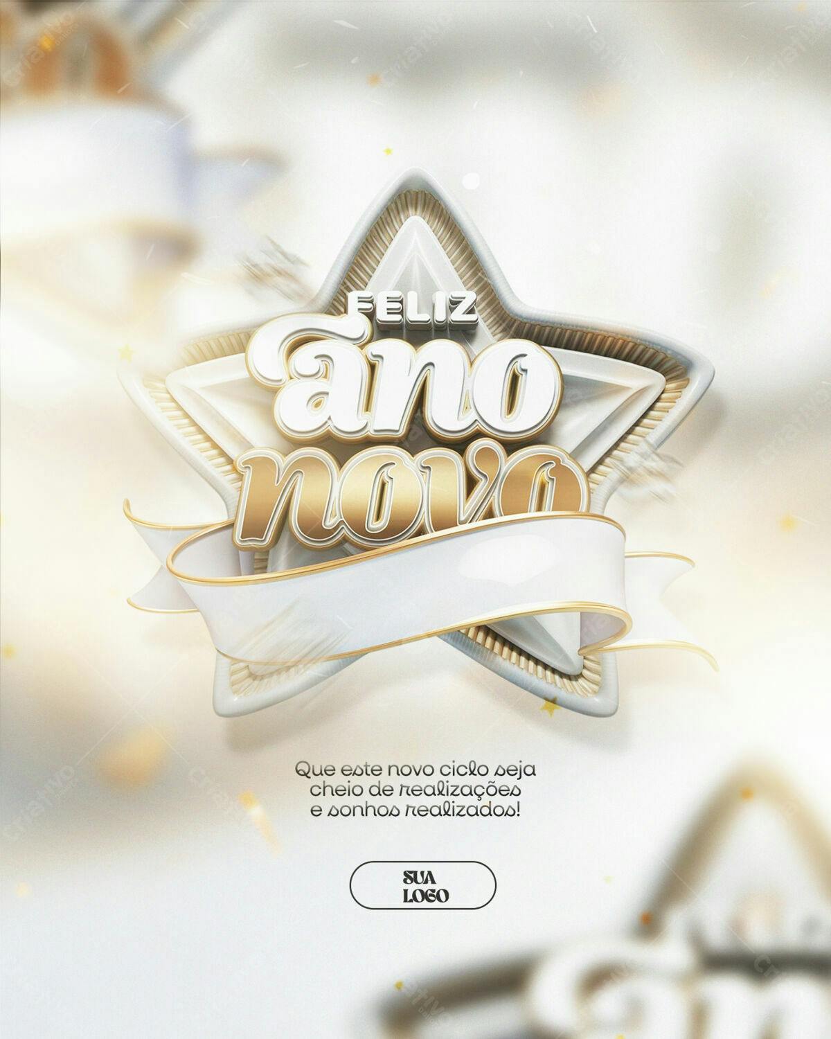 Flyer Feliz Ano Novo PSD Editável