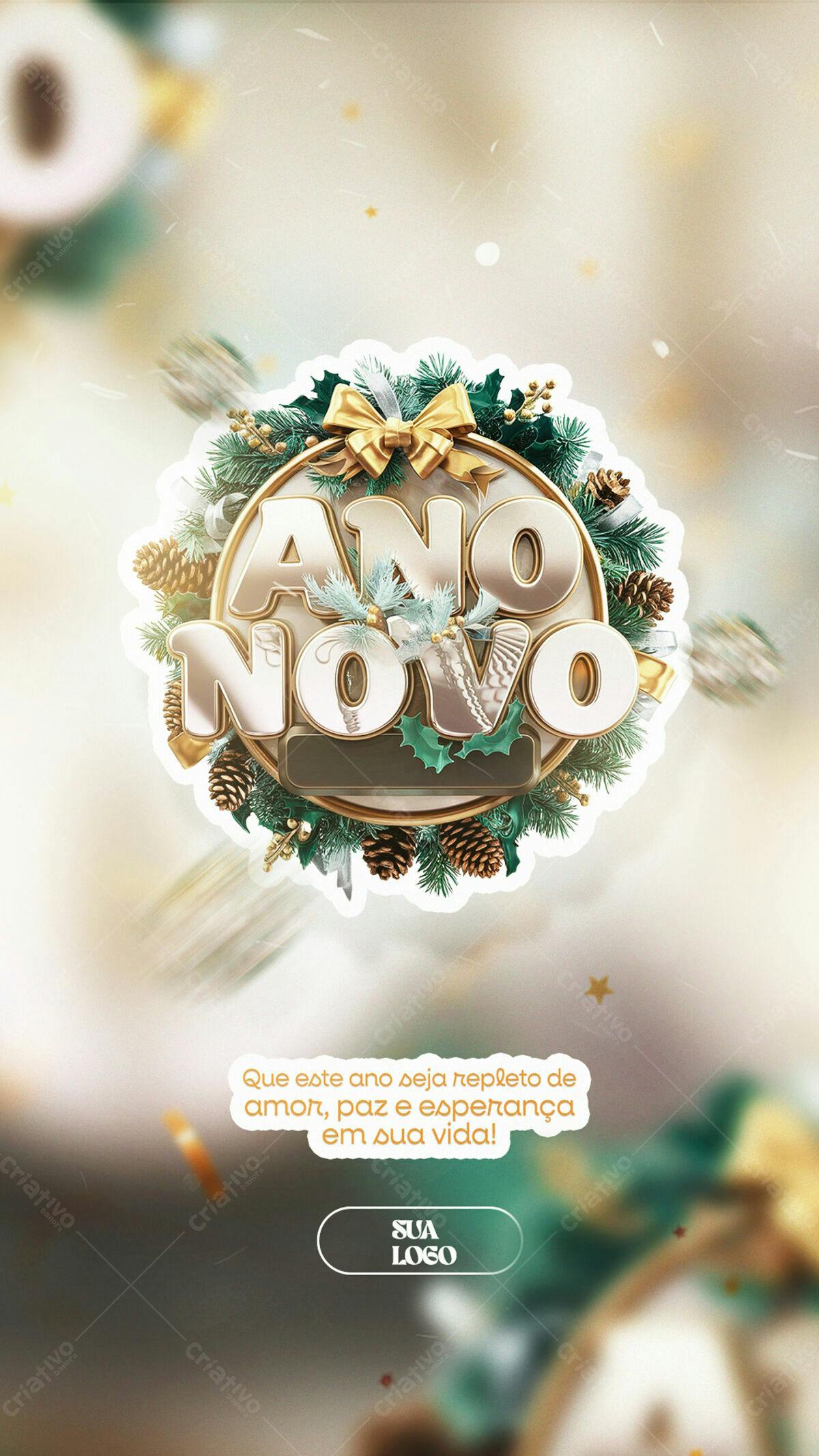 Flyer Ano Novo Elegante PSD Editável