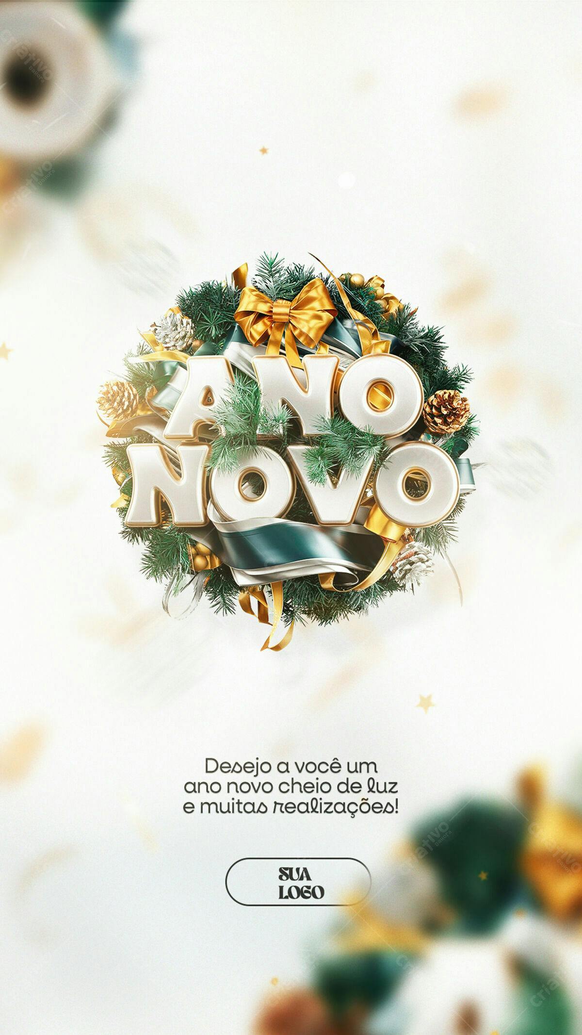 Flyer Feliz Ano Novo PSD Editável