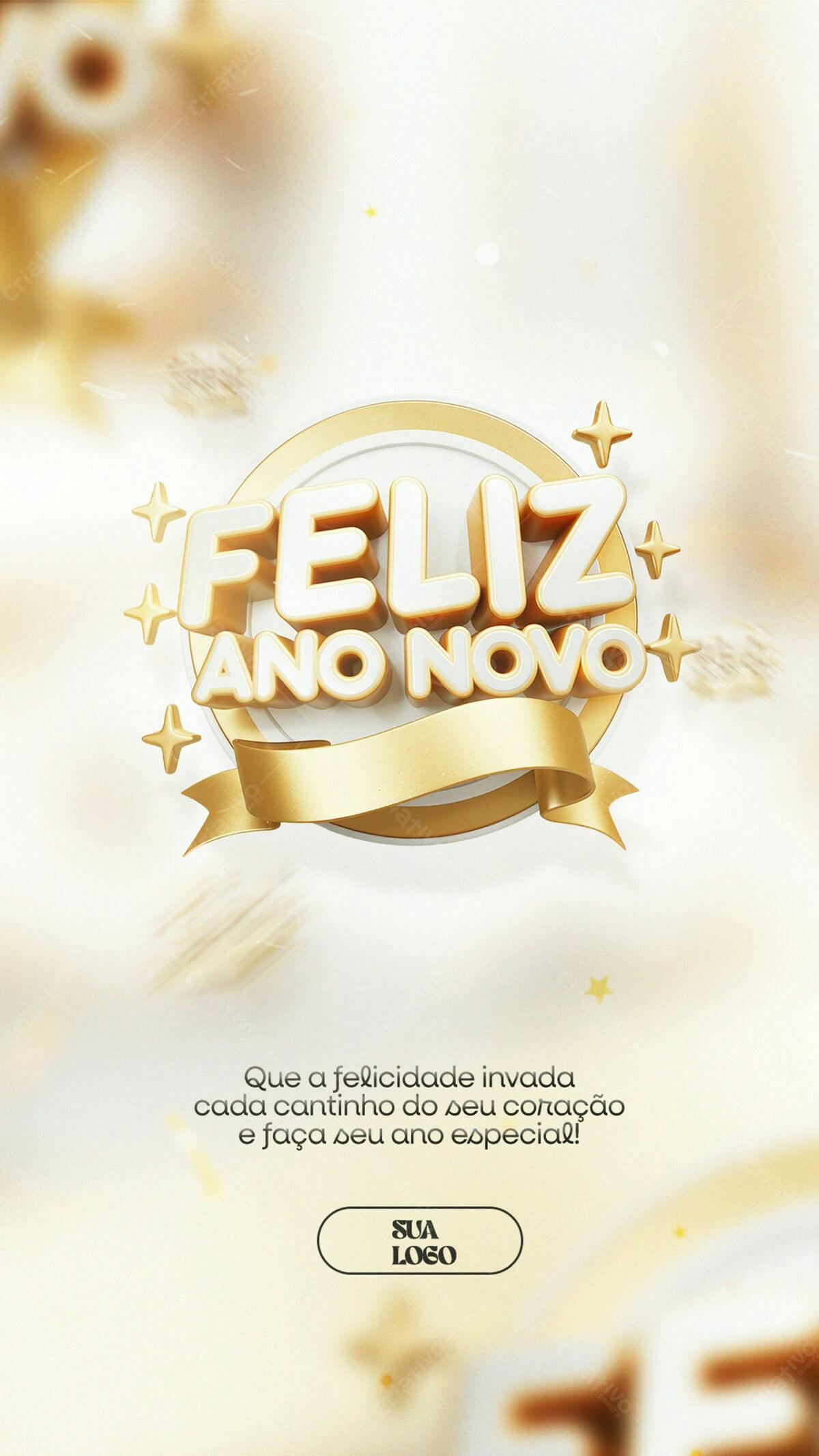 Flyer Feliz Ano Novo PSD Editável