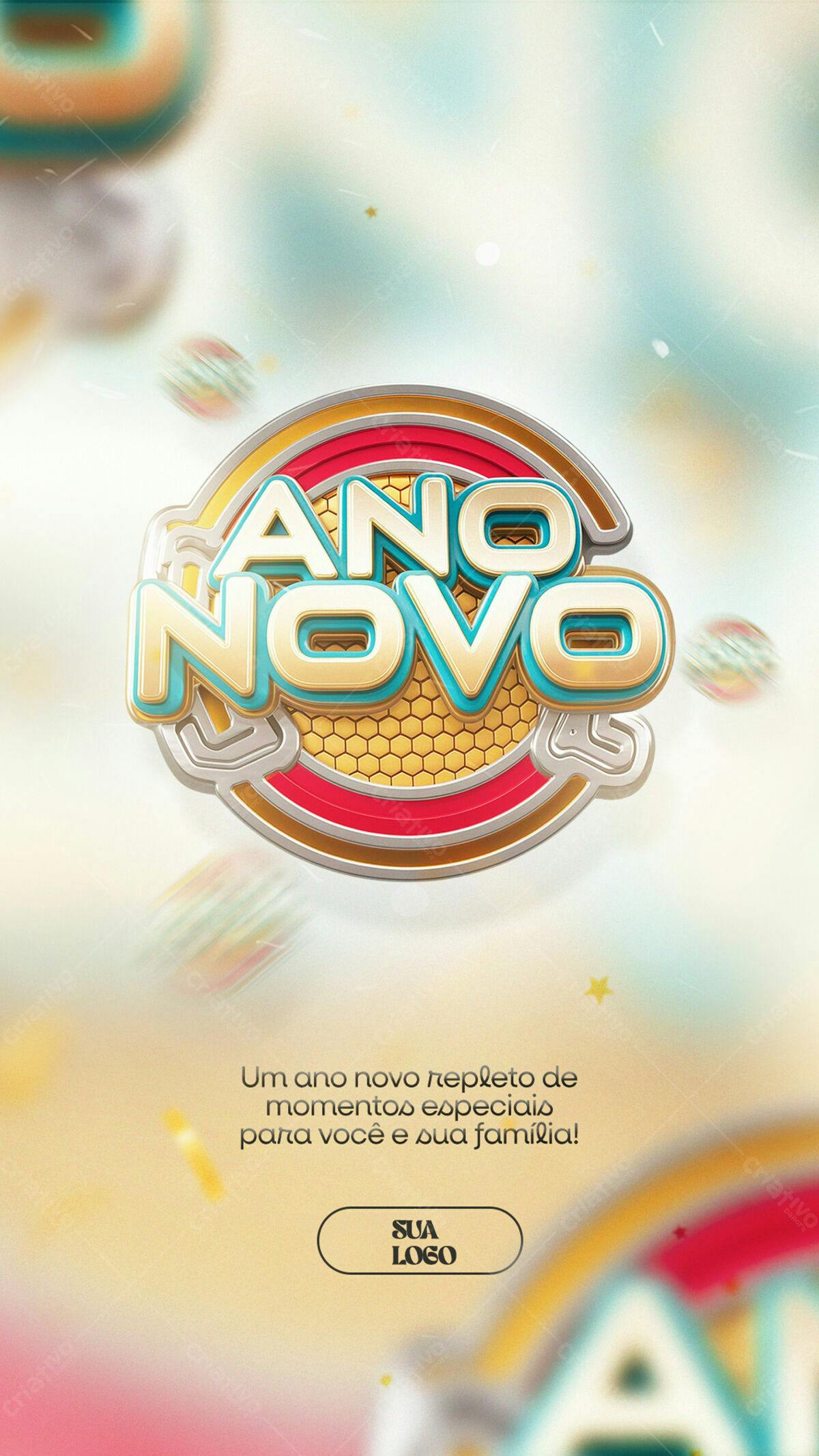 Flyer de Ano Novo PSD Editável