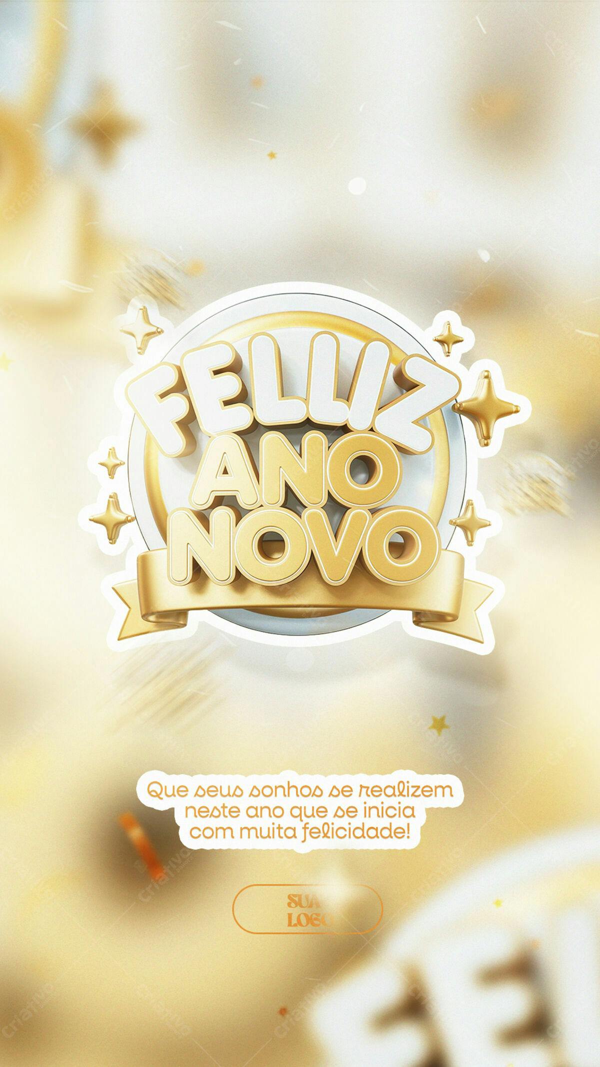 Flyer Feliz Ano Novo PSD Editável