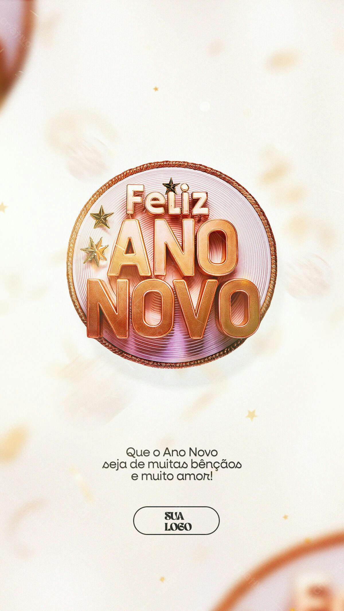 Story para Feliz Ano Novo PSD Editável