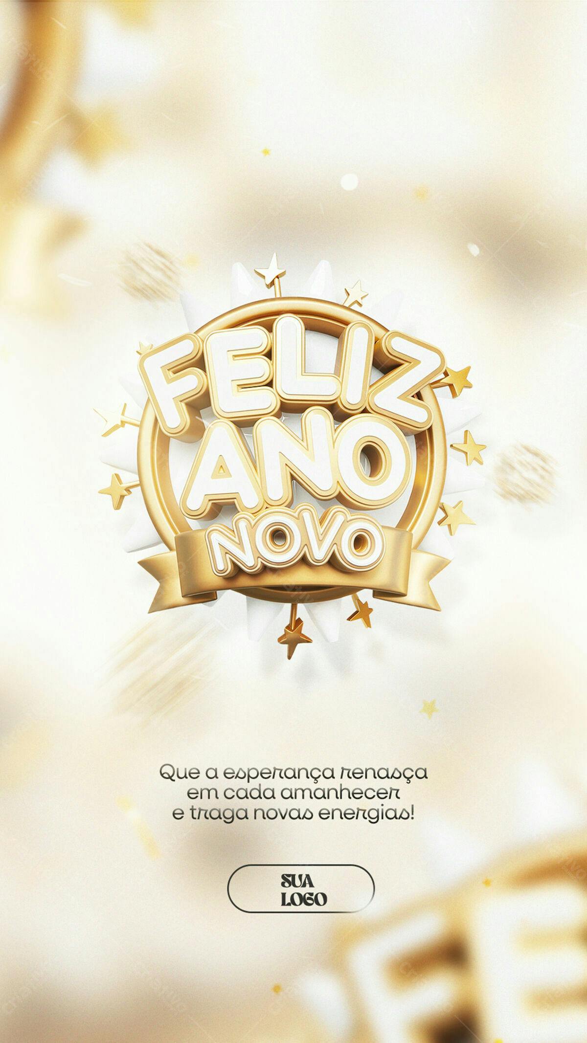 Flyer Feliz Ano Novo PSD Editável